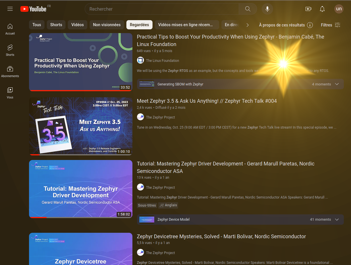 Mes 5 vidéos Zephyr RTOS préférées